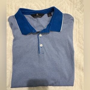 Hart Schaffner Marx Blue and white short sleeve Polo Shirt 100%cotton